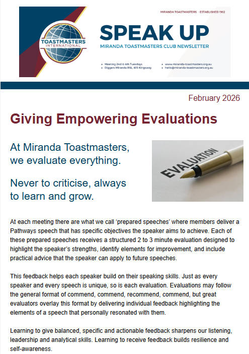 February-2026-Newsletter-Cover SPEAK UP February 2026 newsletter cover image